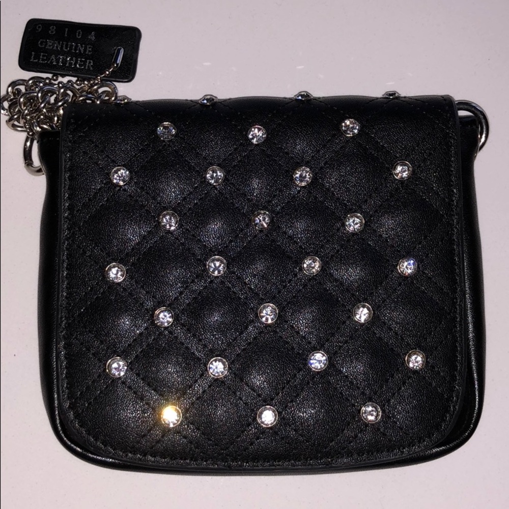 Iced out leather clutch